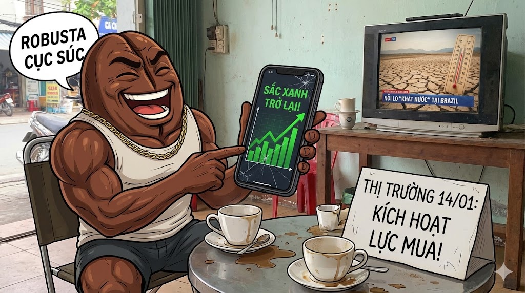 Thị trường cà phê ngày 14/01: Sắc xanh trở lại - Nỗi lo 